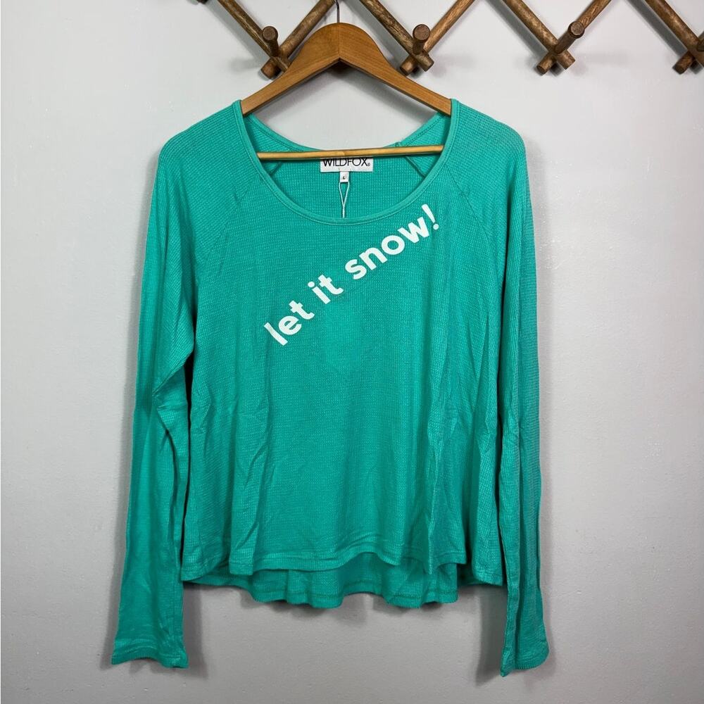 New Wildfox "let it snow!" Thermal Top Women's  Size L